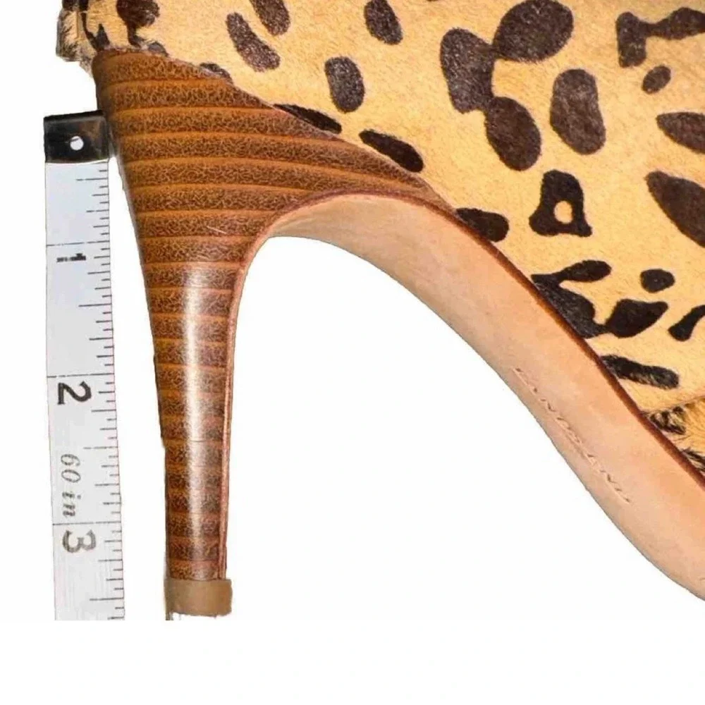 Lands End Leopard Print Heels Fur Comfort Women's  7.5 Animal Print